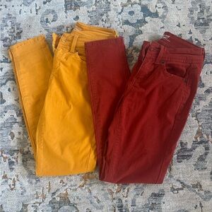 FALL COLORS! Midrise Mustard and Rust Stretch Denim Skinny Jeans Set Sz 5